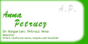 anna petrucz business card